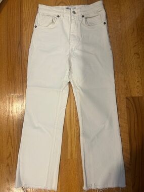 White Straight-Leg Jeans